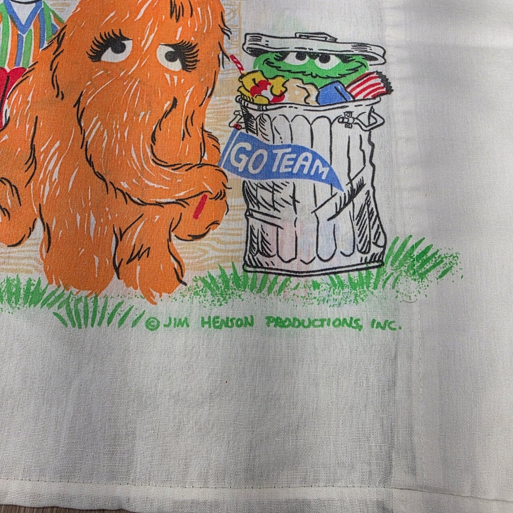 Vintage Sesame Street Pillowcase & Flat Sheet‎ Set 1984 Jim Henson Bedding - Picture 2 of 11